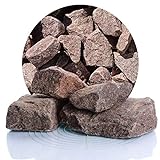 Schicker Mineral – 25 kg Granit Gabionensteine Rot – unbehandelte Bruchsteine in rötlicher Farbe und diversen Größen erhältlich – witterungs- & frostbeständiger Naturstein (Ø 60-180 mm)