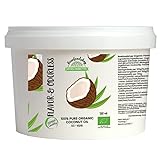 RAWFOODSHOP - Bio Kokosöl fraktioniert desoderiert 500ml flüssig geschmacksneutral duftneutral Kokosnussöl Kokosfett Organic Sri Lanka Backen Braten