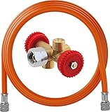 YOURGRILL Premium Set Qualitätsersatzteile im günstigem 2er Pack - Gasschlauch 1,5 m mit Abzweigventil von GOK ⎪Verteiler ⎪Propangas⎪ Gasventil ⎪Gasanschluss (3 Abgänge)