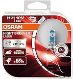 2x Osram H7 55W 12V PX26d Night Breaker Laser +150% Next Generation 64210NL-HCB hell Weiß White Ersatz Scheinwerfer Halogen Auto Lampe - E-geprüft