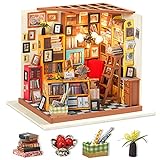 Robotime Bibliothek Puppenhaus DIY Haus Holz - Bastelset Miniatur Haus Modell bausatz Geschenk für Erwachsene und Kinder…