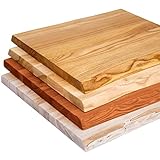 LAMO Manufaktur Holzplatte für Couchtisch, Beistelltisch, Tischplatte Massivholz Baumkante 60x60 cm, Roh, LHB-01-A-001-60