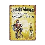 XCNGG Captain Morgan Original Spiced Rum Vintage-Blechschild, Metallposter, Heim, Bar, Café, Club, Garten, Bauernhof, Dekoration, zum Aufhängen, 40 x 30 cm