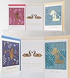 CherriFriends® Glückwunsch-Set 6 Grußkarten für Verschiedene Anlässe 'Hochzeitskarte', Glückwunschkarte 'Geburt Baby' und 'Alles Gute'