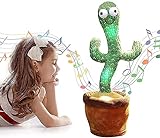 Carita Tanzender Kaktus Spielzeug, leuchtet auf, mit 120 Liedern, Sprechender Kaktus Spielzeug für Kinder Spielen Lustig Frühe Kindheit Bildung Spielzeug