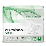 Absorbeo - Windel Maxi – Saugfähige Einweg-Unterwäsche für Schwerer Blasenschwäche, Unisex, Größe M (15 Stück pro Packung)