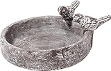 dobar® Klassische Vogeltränke Pool-Oase - Vogelbad aus Zement - Vogelbecken für Wildvögel - Wassertränke für Garten/Terrasse/Balkon - Ø 18 cm - G