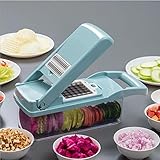 Gemüseschneider, Zwiebelhacker, Multifunktions-Kartoffelraps, 8 in 1 Gemüseschneider, Home Kitchen Gemüseschneider, Grau