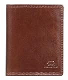 Brown Bear Echt-Leder Geldbörse Unisex Farbe Braun - RFID-Schutz Portemonnaie mit Münzfach für Damen & Herren, Doppelnaht Geldbeutel mit 11 Kartenfächer