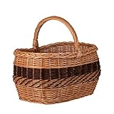 e-wicker24 Einkaufskorb Weide Geflochtener Korb mit Henkel Aufbewahrungskorb Leicht Picknickkorb Geschenkkorb Leer Vintage Reisenthel Korb Aufbewahrung Einkaufskorb G