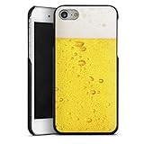 Apple iPhone 7 Lederhülle schwarz Leder Case Leder Handyhülle Bier Beer Design