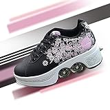 Pinkskattings@ Rollschuhe Mädchen Quad Roller Skates Damen Skate Roller, Sportschuhe Multifunktionale Deformation Schuhe Für Mädchen