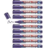 edding 360 Whiteboard-Marker, violett, 10 Whiteboard-Stifte, runde Spitze, 1,5-3 mm, Whiteboard-Stift, trocken abwischbar, für Whiteboards, Flipcharts, Pinnwände, Magnet- und Memotafeln