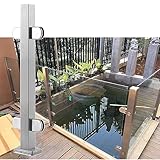 KEHSF Glasgeländerpfosten für Terrassen – quadratischer Glasgeländerpfosten aus Edelstahl mit Zapfenschlitzen und Stabiler Basis für Poolzaun, Balkon, Treppen, Auß