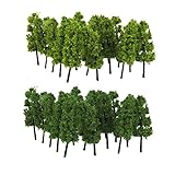 lahomia 20 Pcs Mini Kunststoff Modellbaum Modellbäume Modell Baum Pflanzen für Modellbau