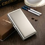Vintage Silber Damen Herren Zigarettenetui Metall Mit Geschenk box,Silber Zigarettenbox für Frauen antik Zigarettenetui für 100mm slim 20 Zigaretten Edelstahl Frau mann Silber Zig
