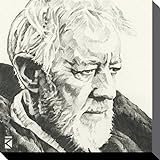 1art1 Star Wars Poster Obi-Wan Kenobi Portrait Zeichnung Bilder Leinwand-Bild Auf Keilrahmen | XXL-Wandbild Poster Kunstdruck Als Leinwandbild 30x30 cm