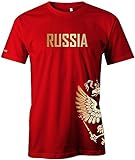 Jayess WM 2018 - Russland - Russia - Adler Gold - Fanshirt - Herren T-Shirt in Rot by Gr. S