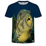 CHANYI Herren 3D Druck T-Shirt Freizeit Digital 3D Printed Fish T-Shirt Männlich Sommer Kurzarm Crewneck T-Shirt Und T-Shirt Fischerei T-Shirt M