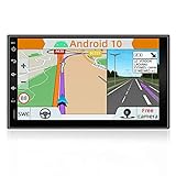 YUNTX Android 10.0 Doppel Din Autoradio mit navi - GPS 2 Din - Rückfahrkamera einbeziehen - 7 Zoll - Soutien DAB+ | Commande au Volant | 4G | WiFi | Bluetooth | Mirrorlink | USB | SD | Carplay