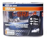 Osram NIGHT BREAKER UNLIMITED H11 Nebelleuchte, 64211NBU-HCB, 12V, Duo Box