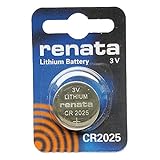 Renata CR2025 3V Lithium Münze Zelle Uhr Batterie DL2025, ECR 2025, BR 2025 (10 X CR 2025)