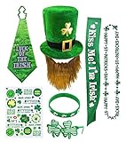 Dodheah St. Patricks Day Hut Set Accessory Irish Party Shamrock Haarreif Irish Leprechaun Hut Zubehör Parade Oder Celebration Dekoration(Hutanzug)