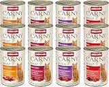 animonda Carny Adult Herzhafte Variation (12 x 400 g), Katzennassfutter für ausgewachsene Katzen, Nassfutter mit 100 % frischen, fleischlichen Zutaten, Katzenfutter ohne Getreide und Zuck