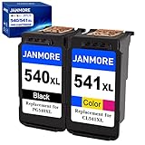 JANMORE Remanufactured Druckerpatronen Ersatz für Canon 540 541XL, Schwarz und Farbe Combo Pack, für Canon Pixma MG3650 3550 2250 3150 3600 4250; MX375 395; TS5150 5151 Drucker