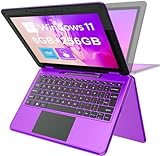 AWOW Laptop 11,6 Zoll FHD, Kinder Laptop Intel Celeron N3450, 8GB RAM, 256GB SSD Touchscreen-Laptop, Windows 10 OS mit Stylus,Violett