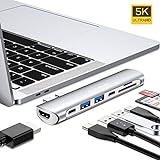 VANMASS USB C Hub USB C Adapter Exklusiv Für MacBook Pro 2019/2018/2017/2016, MacBook Air 2019/2018, 7 in 1 USB C Docking Station mit Thunderbolt 3, 4K HDMI, 2 x USB 3.0, USB C Port, SD/TF Kartenleser