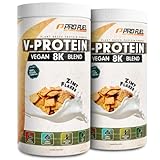 Vegan Protein ZIMT FLAKES 2x750g - V-Protein 8K Blend - unglaublich lecker & cremig - mit Protein aus Sonnenblume, Reis, Erbse, Hanf, Kürbis uvm. - pflanzliches Proteinpulver mit 79% Eiweiß