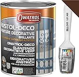 Owatrol DECO Schutzlackierung, Rostschutzgrundierung, perfekt für Eisen (auch verzinkt), Holz, PVC, Kunststoff, Dachziegel., braun