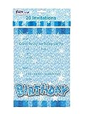 DIGITAL SPOT Einladungskarten für Kindergeburtstage, für Jungen, Geburtstagsparty, Blau, 20 Stück