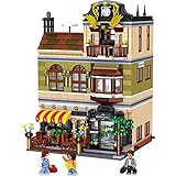 Bausteine Haus Bausatz,1326 Klemmbausteine Modular Rom Restaurants Und 3 Minifiguren,Kompatibel Mit Lego Stadthaus QL0937,19 * 18 * 26cm