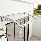 Vordach für Haustür, Eingangstür Vordach, Haustürdach Überdachung Türdach Pultbogenvordach, Polycarbonat Vordach Terrasse, Beidseitiger Abfluss,für Balkon Traufe G