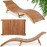 Casaria® Sonnenliege Klappbar Holz FSC®-Zertifiziert 320kg Belastbarkeit 190x60cm Tragegriff Kofferfunktion Garten Balkon Terrasse Gartenliege Klappliege Ak