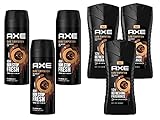 AXE Dark Temptation 6er Set mit 3x Duschgel Showergel Shampoo 3in1 Face Body Hair und 3x Deospray Deodorant Bodyspray Deo ohne Aluminium (6 Produkte)