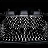 Auto Leder All-Inclusive-Kofferraummatte für Jeep Renegade 2015-2023, Wasserdicht Kratzfest Vollabdeckung Kofferraumschutz AutozubehöR,Black-Beige