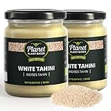 Planet Plant-Based Bio Tahini Weiß / 2er Pack (2x250g) / Extrem Cremig Sesampaste / Mit Gerösteten, Geschälten Weißen Sesamsamen / Vegan & Glutenfrei / Ideal für Hummus, Dressings & Soßen