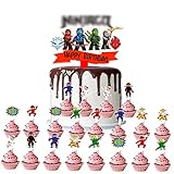Ninja Tortendeko - simyron 22 Stück Ninjago Cake Topper, Cartoon Themen Topper Geburtstags Party Kuchendekoration, NINJAGO Charakter Tortendekoration für Feierzubehör Kinder