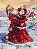 DAPERCI Kunstdruck auf Leinwand, Motiv: Weihnachtsmann, Malerei, Poster und Wandkunst, Bild für die Innendekoration, Cuadros 50 x 60 cm