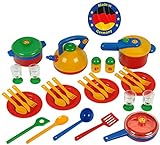 Theo Klein 9194 Emma's Kitchen Topfset, groß | Buntes, robustes Topfset | Inklusive Geschirr und Besteck | Spielzeug für Kinder ab 2 Jahren