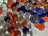 100 Stück + 1 Mundgeblasene Glasmurmeln Murmeln Orange Blau Klar 16mm Glas-Steine Murmel Vasen-Füllungen Murmeln Glitzersteine Dekoschalen Murmelspiel Glas