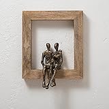 Moritz Skulptur Gemeinsam was Kommt | Zusammen Sein | 22 x 3 x 25 cm |Moderne Dekoration | Rahmen zum Aufhängen I Mangoholz Holz Figur I Wohnzimmer Dekoration I Wand I Skulpturen