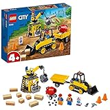 LEGO 60252 City Bagger auf der Baustelle Spielzeug mit Starter-Steinen und Kran, für Vorschulkinder ab 4 Jahren
