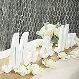 LinTimes MR & MRS Buchstaben Schmücken Hochzeitsdekorationen/Hochzeits Deko Tisch/Standesamt Geschenke Deko - Weiß