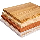 LAMO Manufaktur Holzplatte für Couchtisch, Beistelltisch, Tischplatte Massivholz Baumkante 60x60 cm, Natur, LHB-01-A-002-60