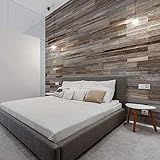 Wooden Wall Wandverkleidung aus Holz, Anthrazit | 18 Platten aus Holz innen: 1 m² | Wandverkleidung aus Holz, Antik-Optik | Wooden Wall