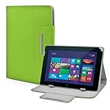 eFabrik Schutz Tasche für Odys WinTab 10 Tablet-PC Schutztasche Zubehör Hülle mit Aufsteller in hochwertiger Leder-Optik grün